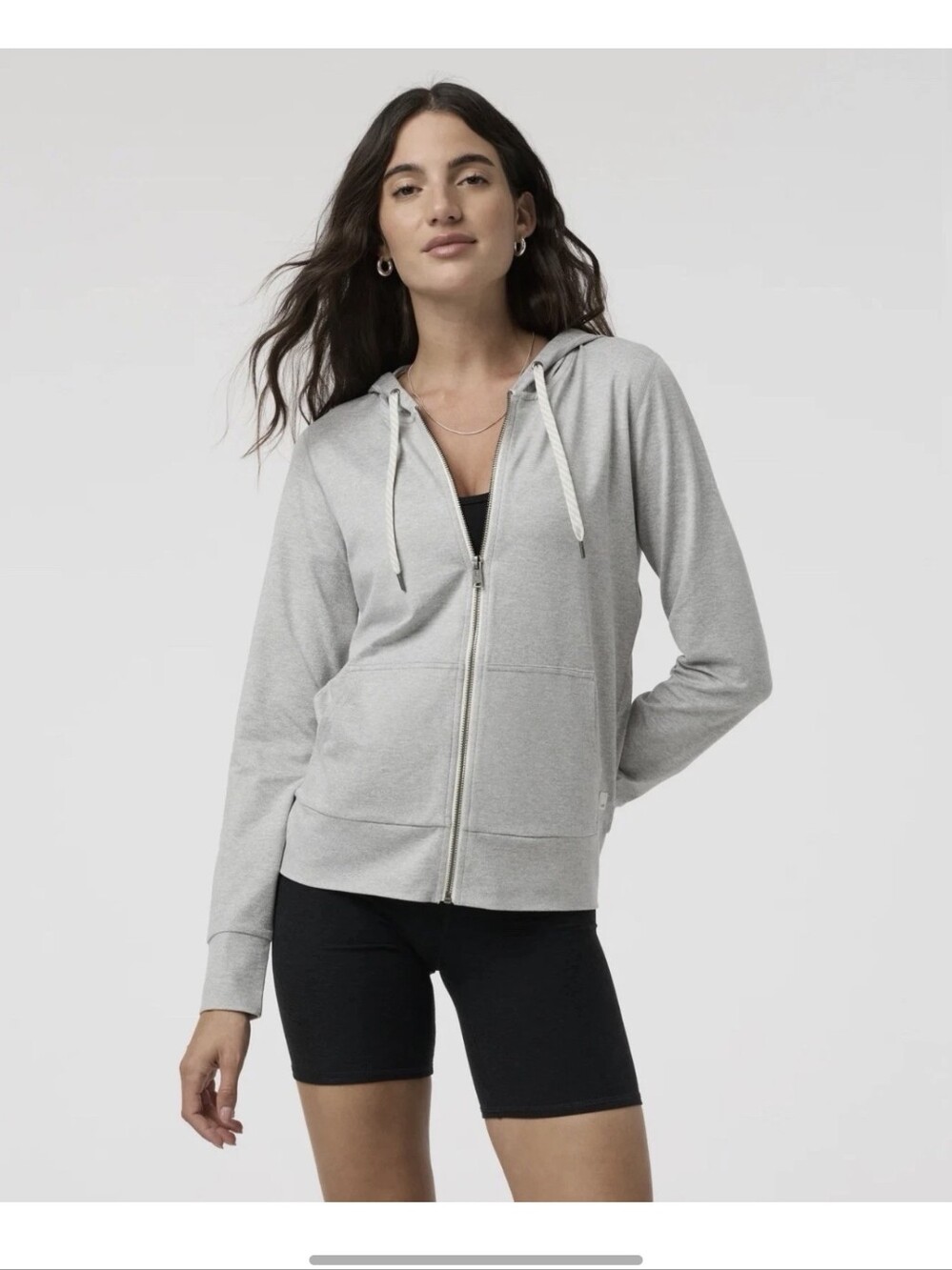 Vuori 2.0 Pale Gray Full Zip Hoodie